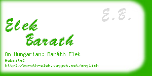 elek barath business card